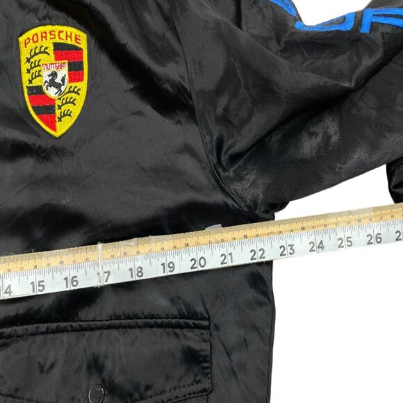 Porsche Stuttgart 1980's Vintage Style Auto Satin Bomber Jacket Men's Medium - Picture 8 of 12